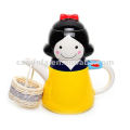 Hand painted Snow white design custom ceramic teapot